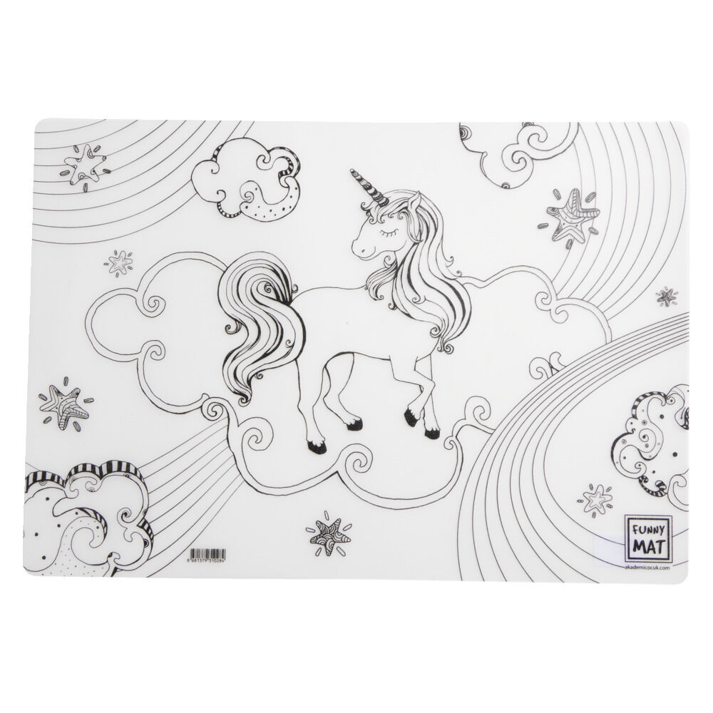 Set de table coloriable licorne Funny Mat polypropylène 48x33,5cm