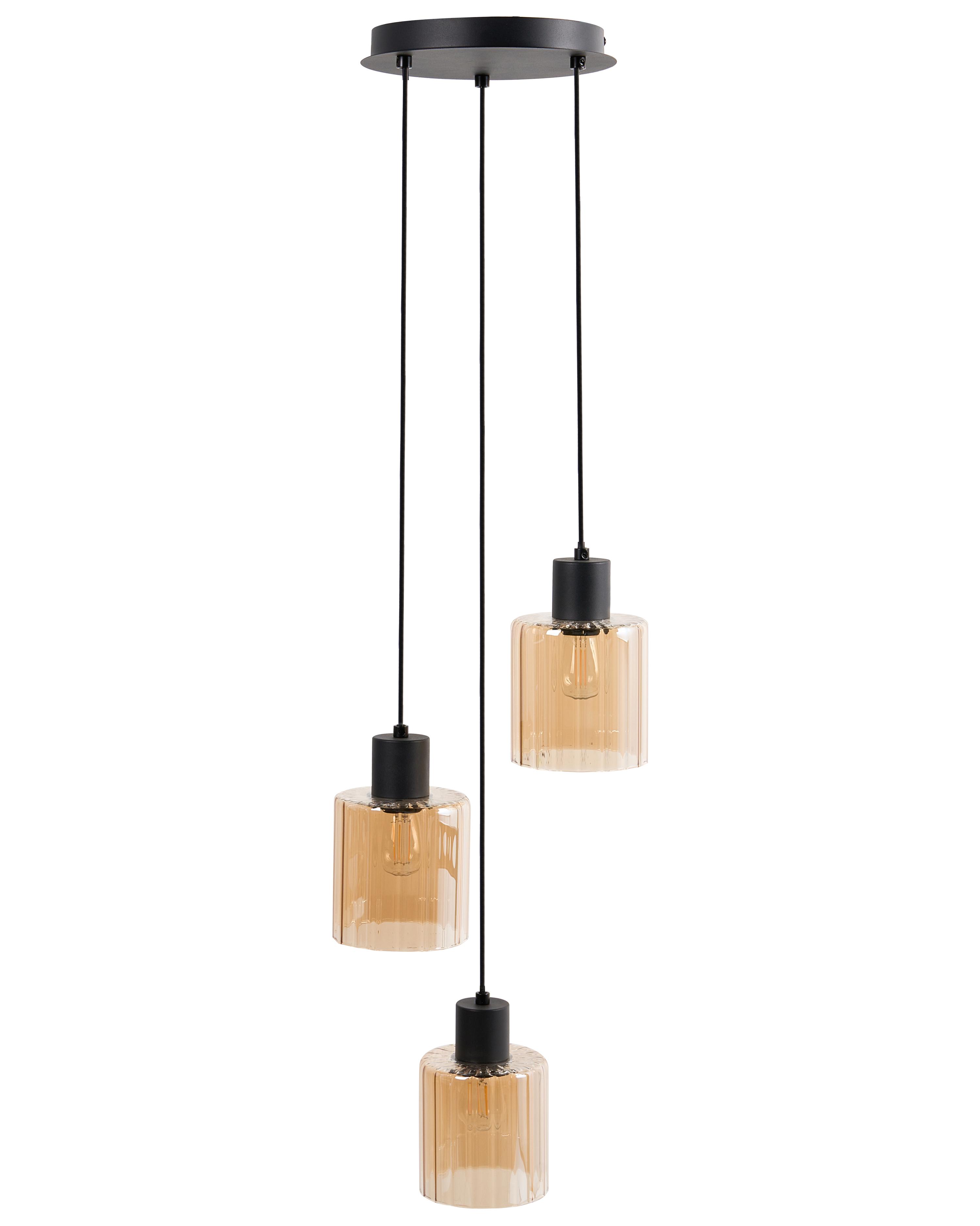 6 Light Pendant Lamp KITARE Glass Beige
