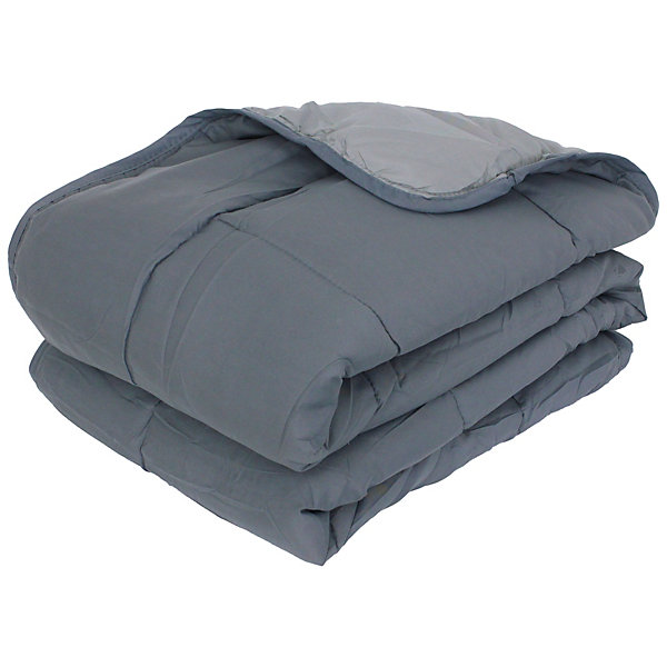 Couette été 260x240 cm COCOON BICOLORE Acier/Argent garnissage fibre polyester 200g/m2