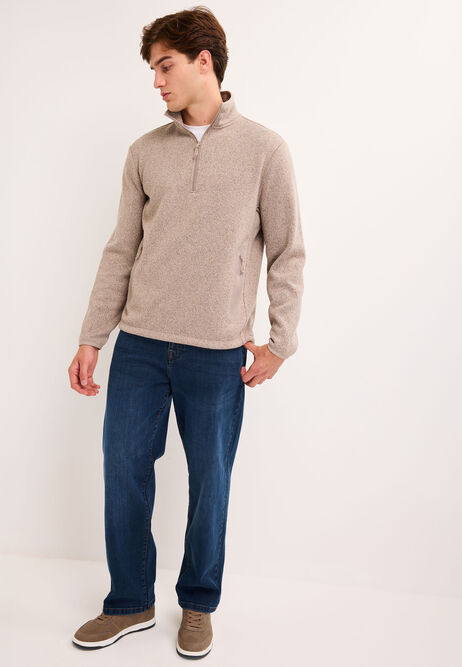 Mens Blue Relaxed Straight Leg Jeans