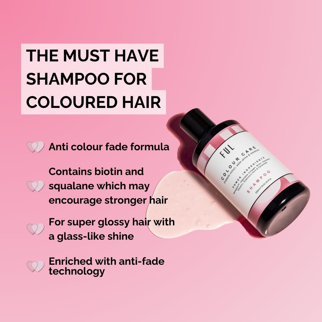 FUL Colour Care Shampoo 250ml – Sulphate Free Moisturising Cleanser for Coloured & Dyed Hair - Colour Safe