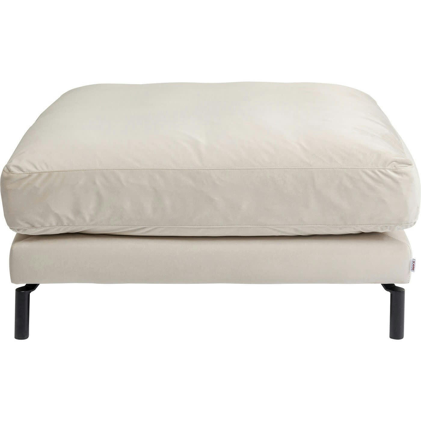 DISCOVERY - Repose-pieds en velours crème et acier noir