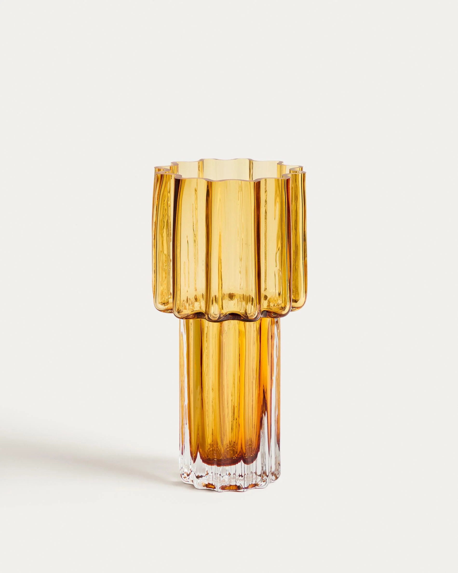 Cristila orange glass vase 30cm