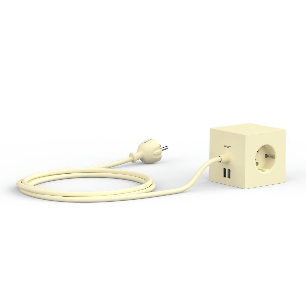 - Multiprise Square 1 avec USB-A/aimant et câble de 1,8 m Lime Yellow