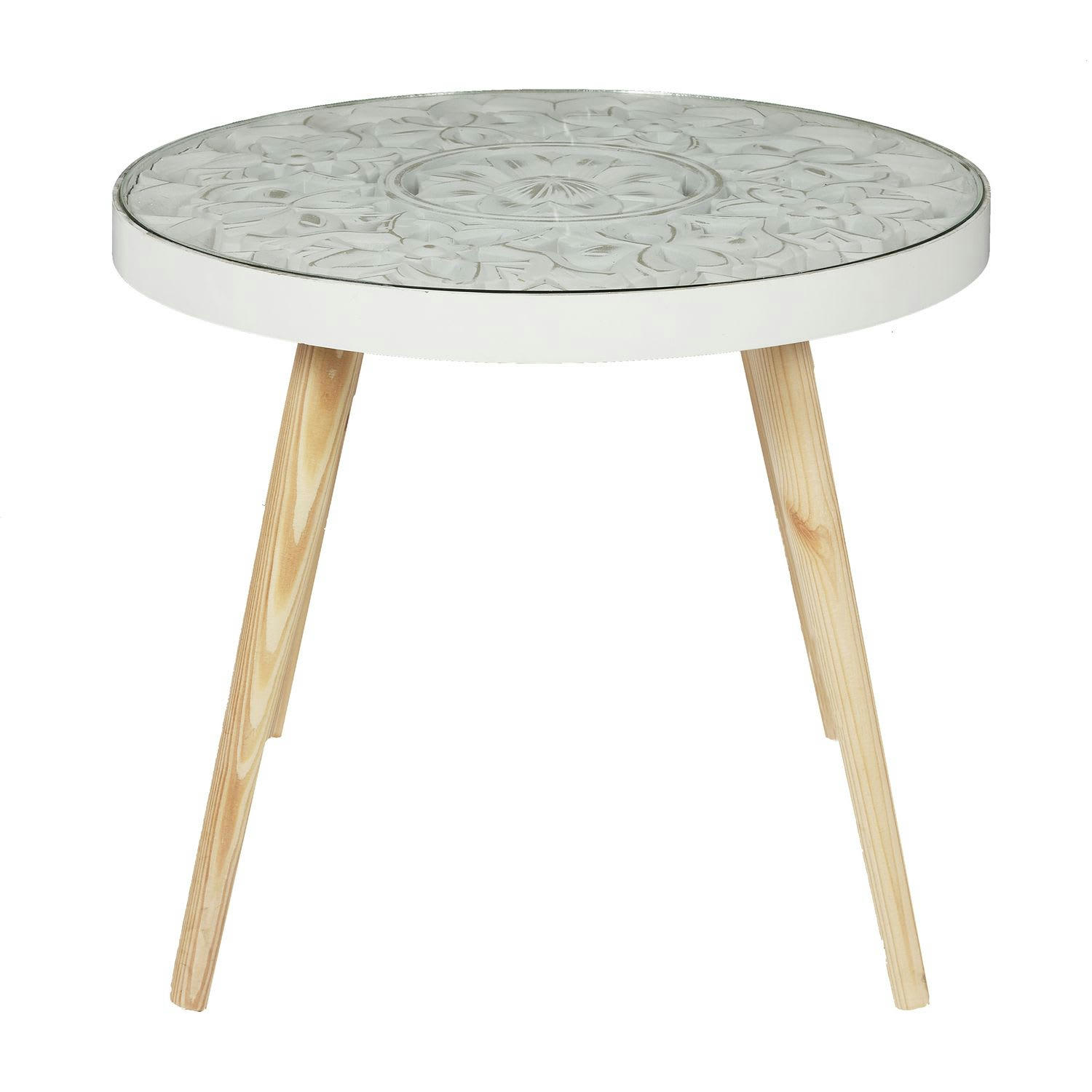 ARABESQUE - Table basse ronde blanc