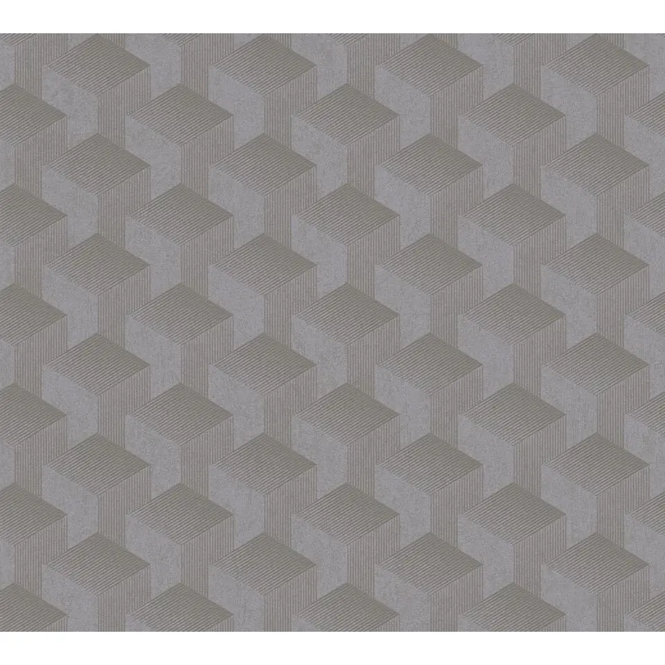 Livingwalls behang grafisch motief grijs - 53 cm x 10.05 m