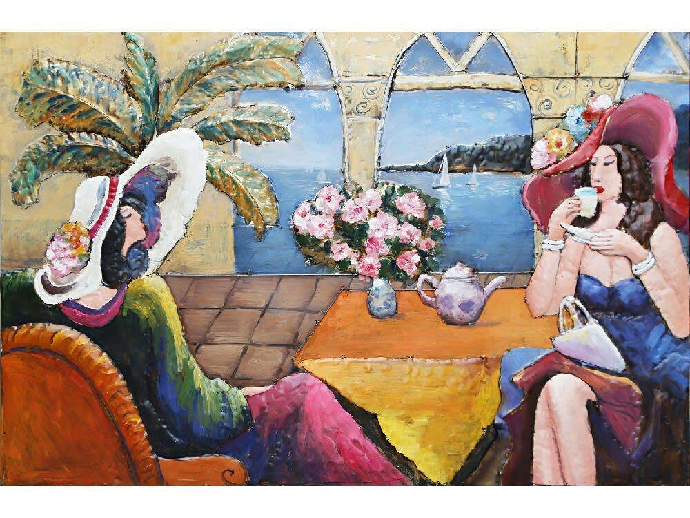 MÉTAL BRASS - Tableau relief en métal instant thé 160x105