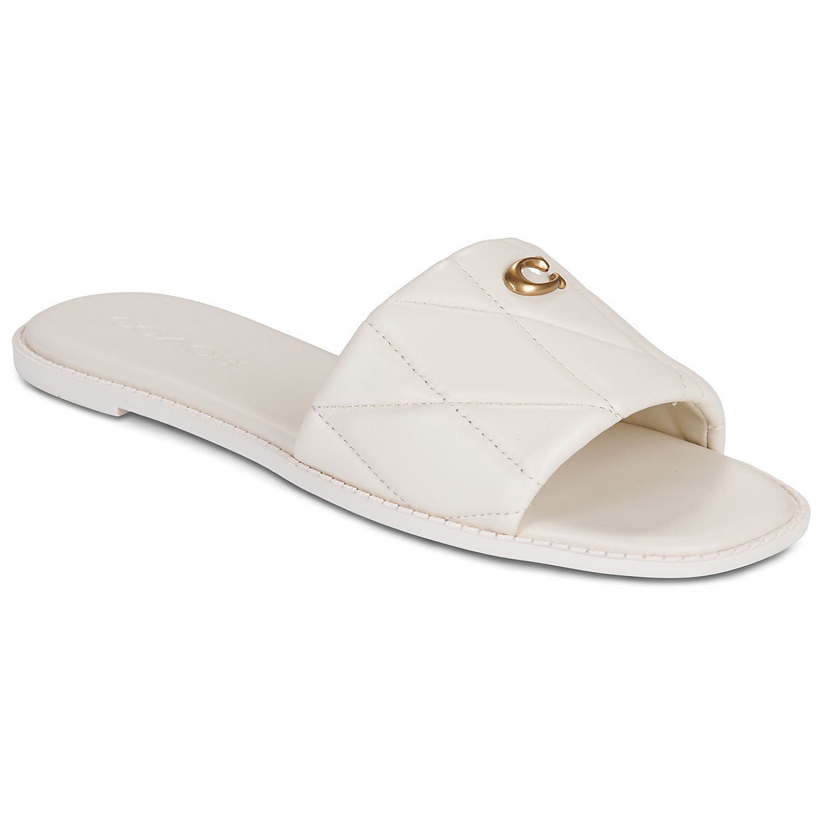 Coach - HOLLY QUILTED LEATHER SANDAL - White