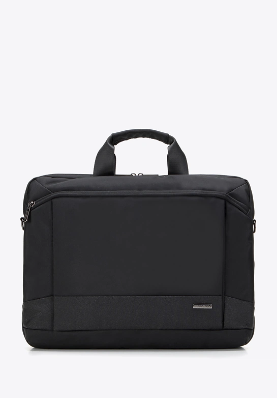 Męska torba na laptopa 15,6” z połyskującą wstawką czarna