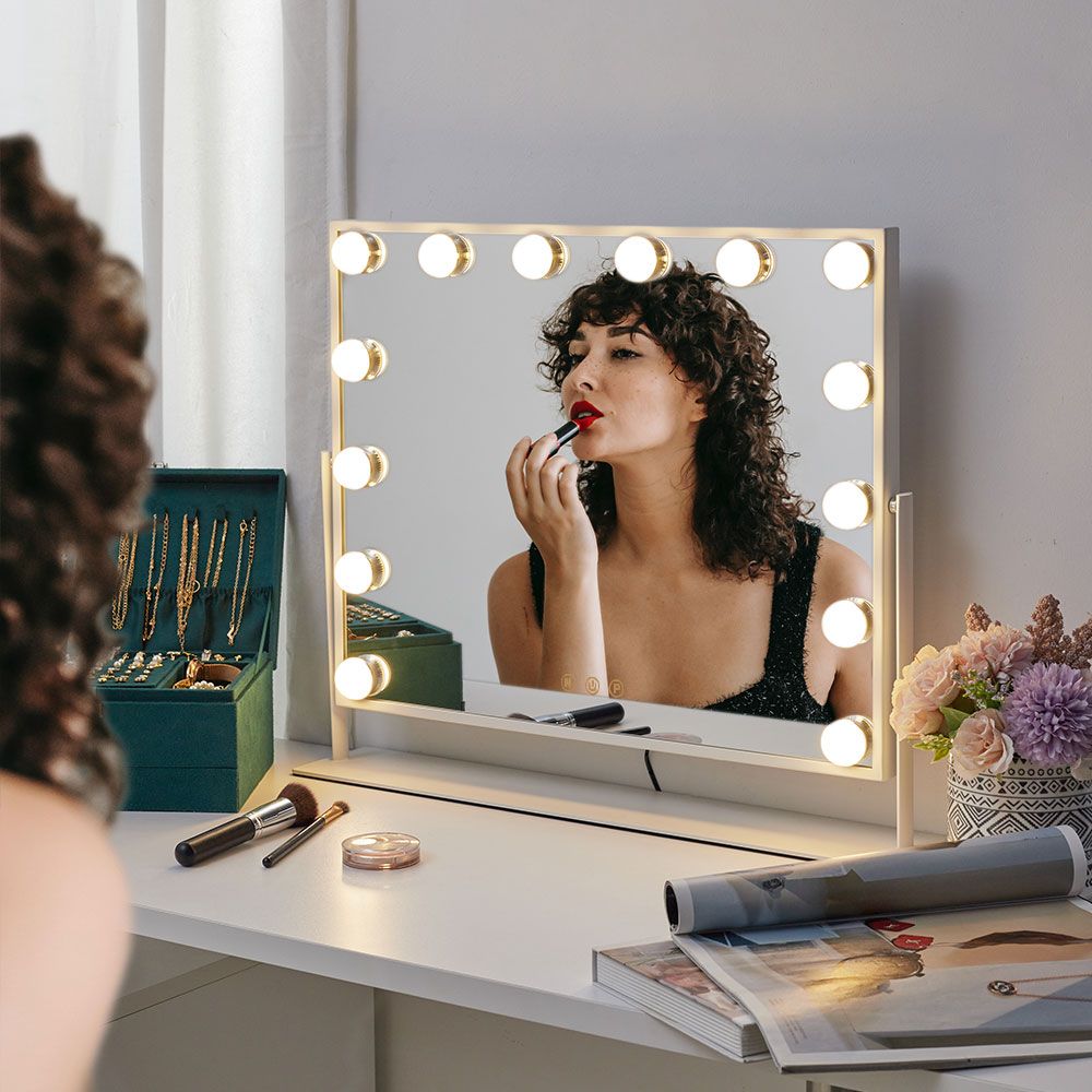 Living and Home 3 Lighting Modes & Touch Screen Control Tabletop Mirror For Home