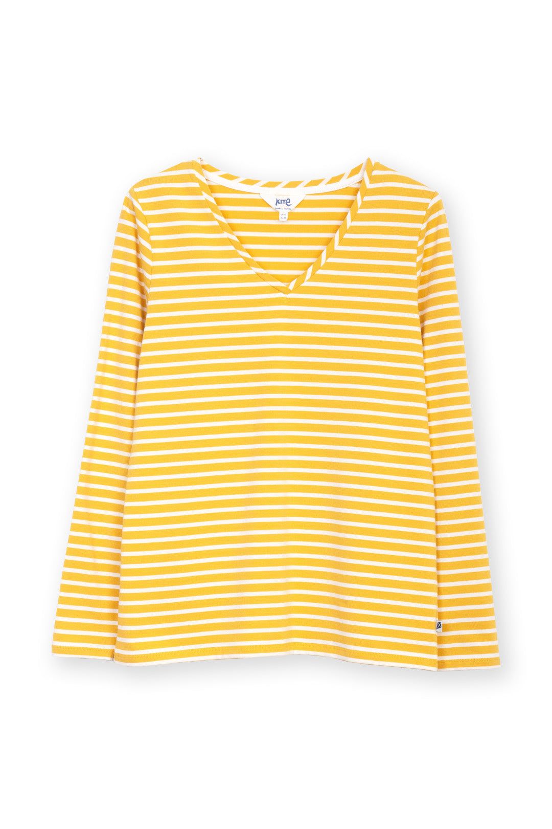 Kite Tarrant V-Neck Jersey Top Ochre Stripe