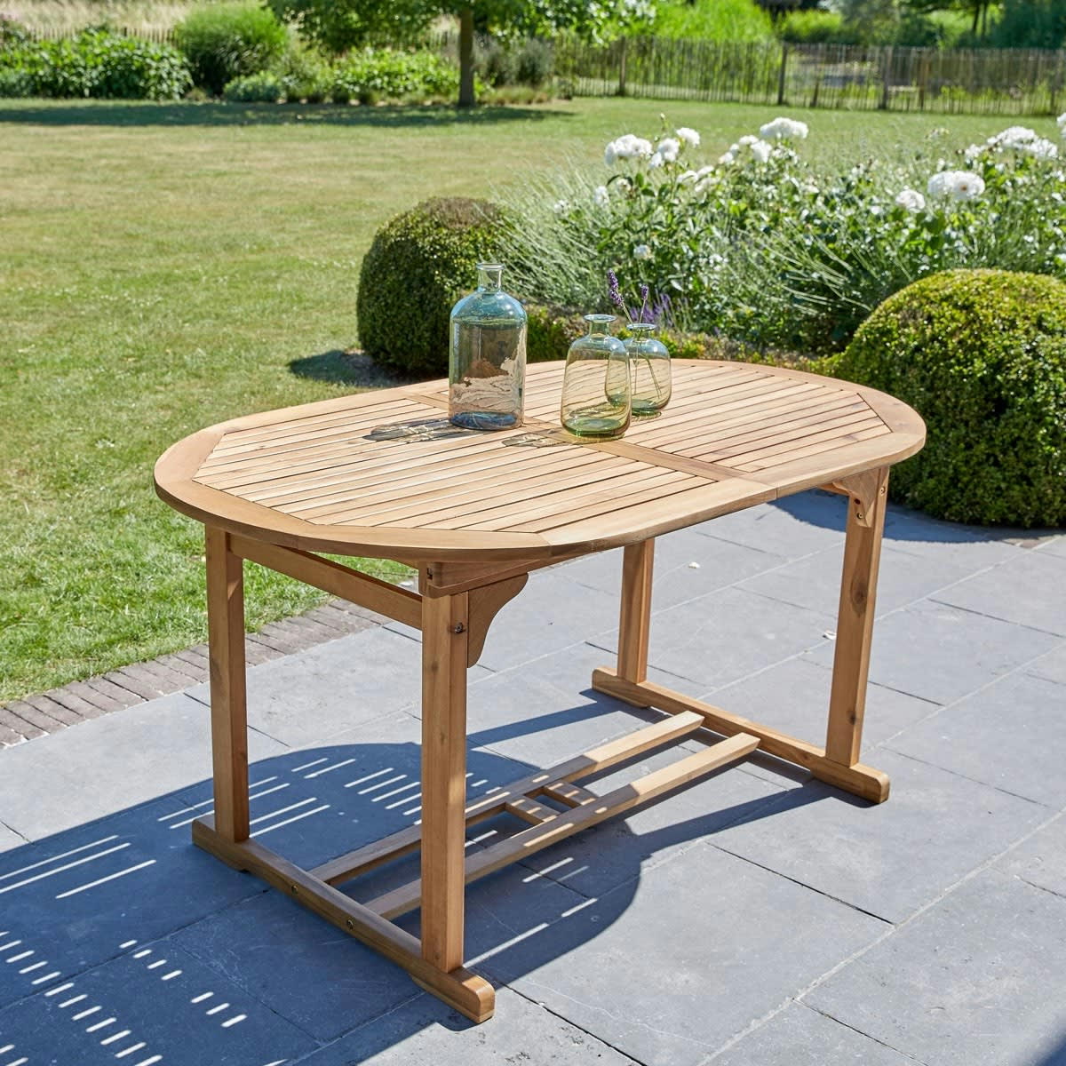 HANOÏ - Table de jardin en acacia massif FSC extensible ovale 6/8 pers.