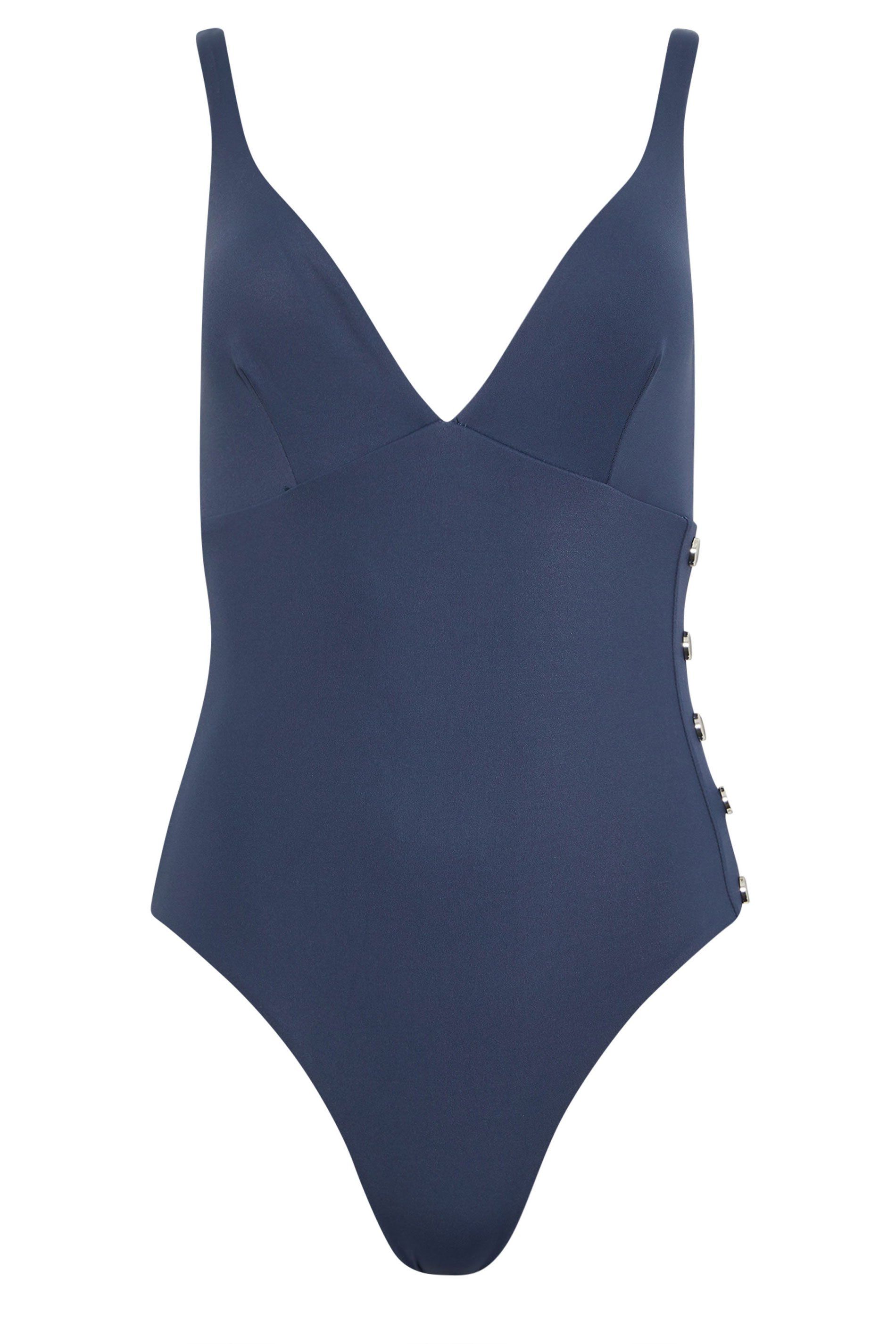 Star by Julien Macdonald Popper Detail Plunge Swimsuit