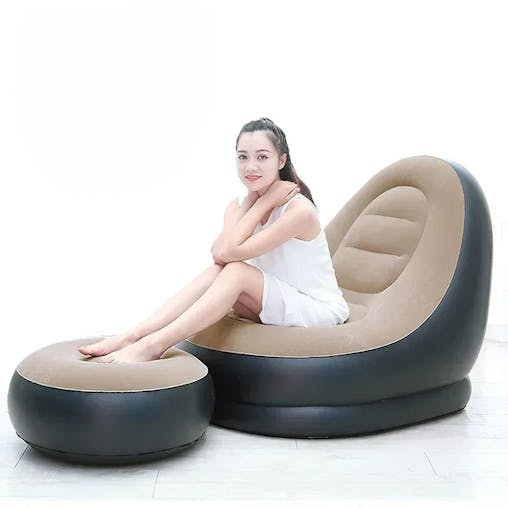NNEOBA Inflatable Foldable Recliner Sofa with Ottoman