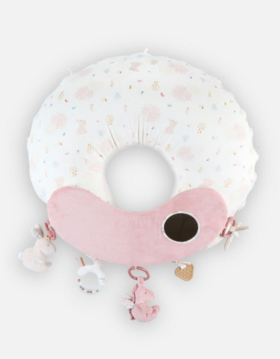 - Coussin d'activités rose et blanc