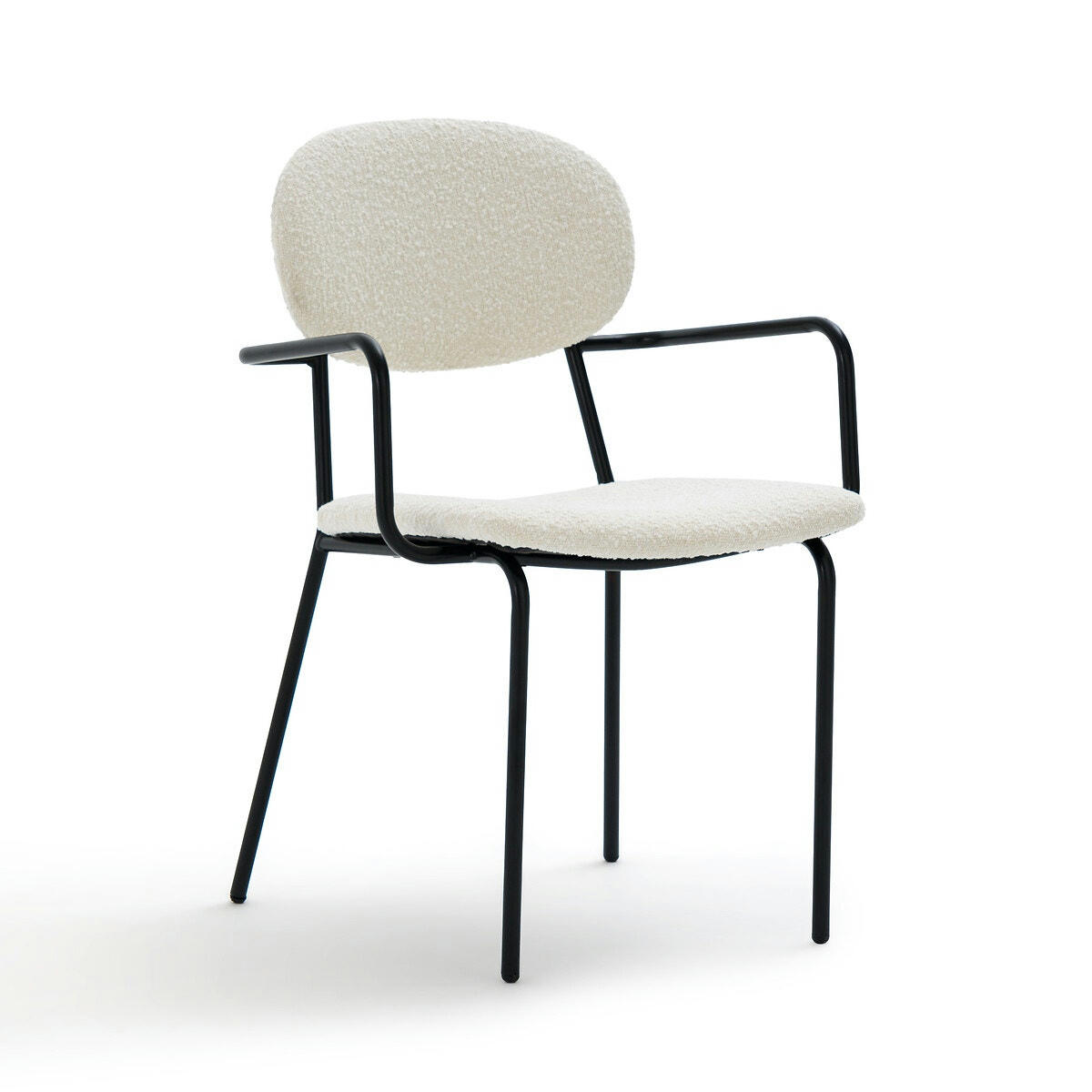Fauteuil de table tissu bouclette, Orga