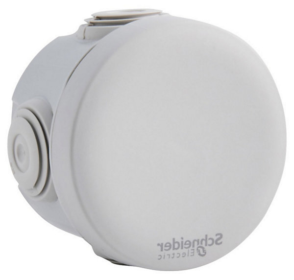 Boîte de dérivation ronde extérieure avec 4 passe-câbles et système de verrouillage 60 x 40 mm Schneider Electric Mureva Box gris