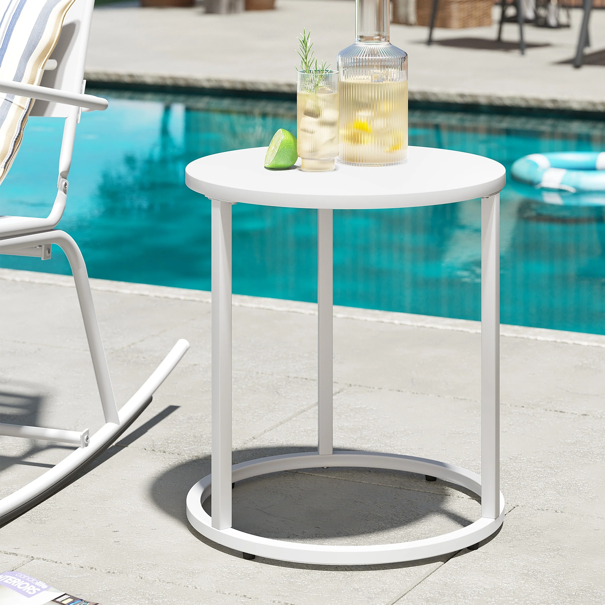 VredHom Patio Outdoor Metal Side Table