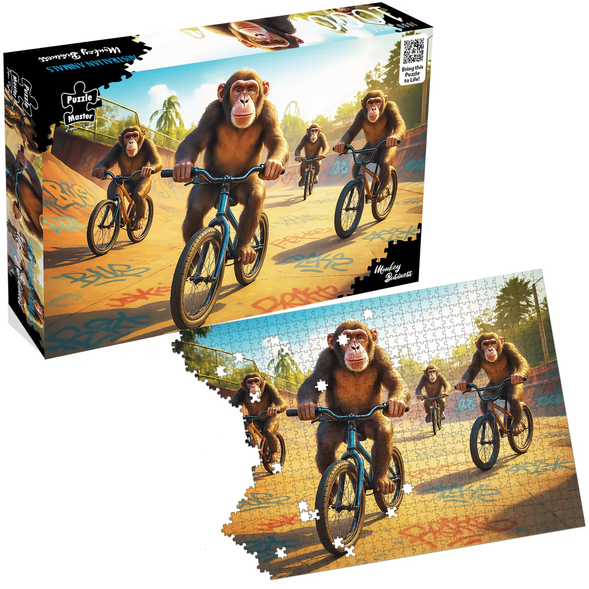 1000 Piece Jigsaw Puzzle, Puzzle Master Monkey Business