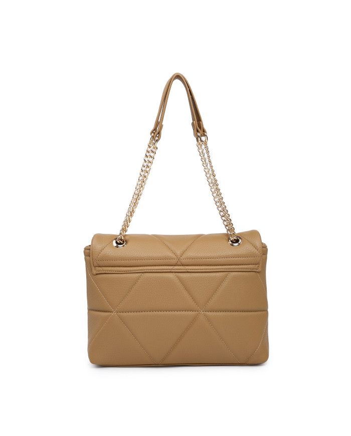 JFY Flap Metal Chain Handle Shoulder Bag