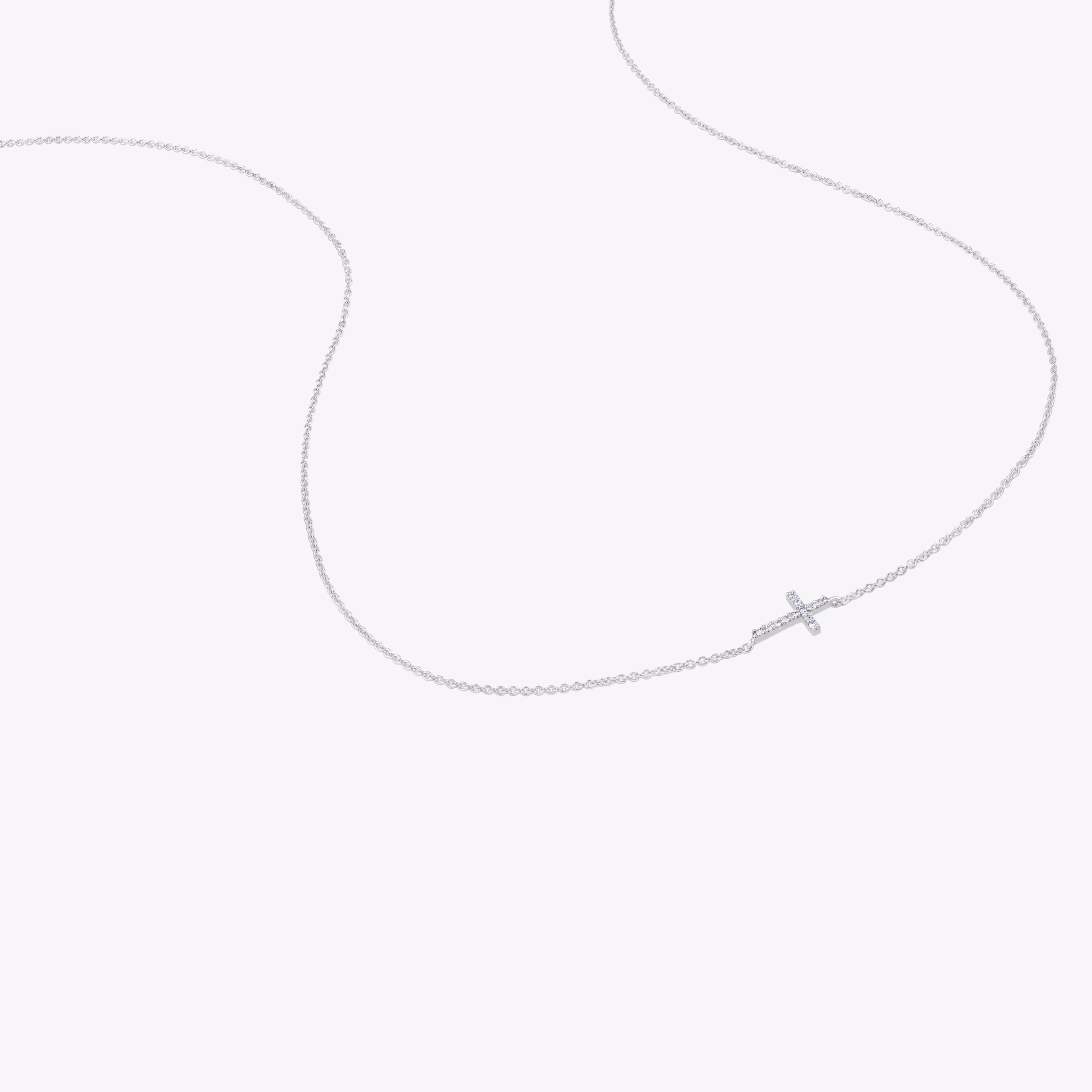 Collar de oro blanco con diamantes TOUS Cruz