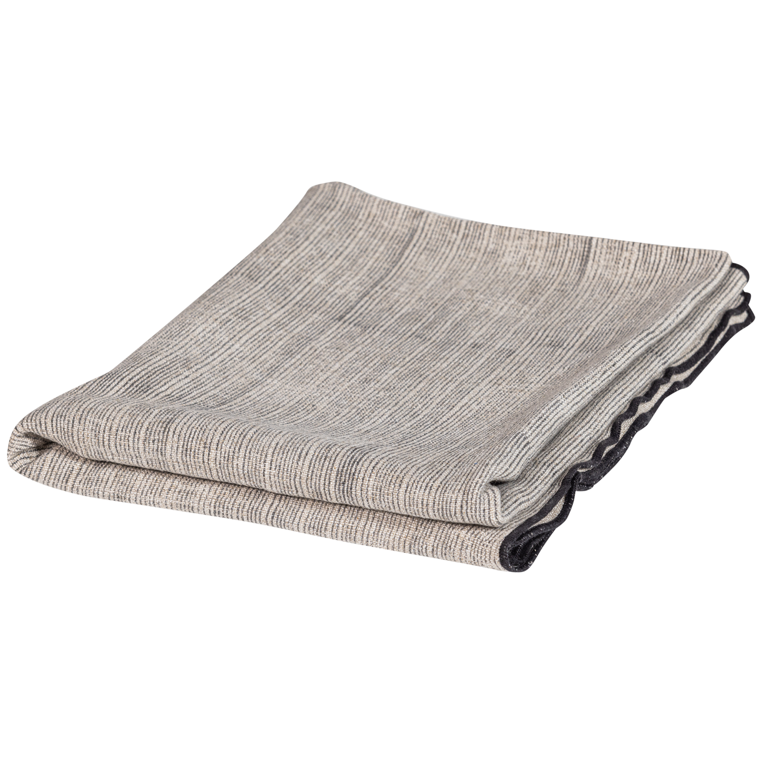 WOOOD plaid Unique - Viscose/Linnen - Zwart/Off White - 53x49x48