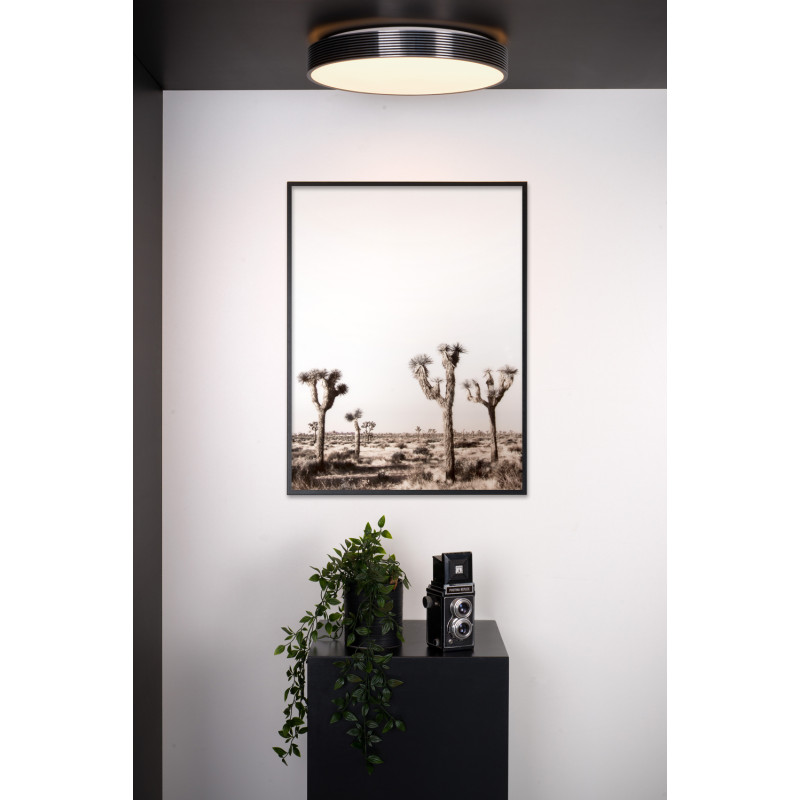 Plafonnier LED Malin noir dimmable Ø 39 cm 24 W LUCIDE