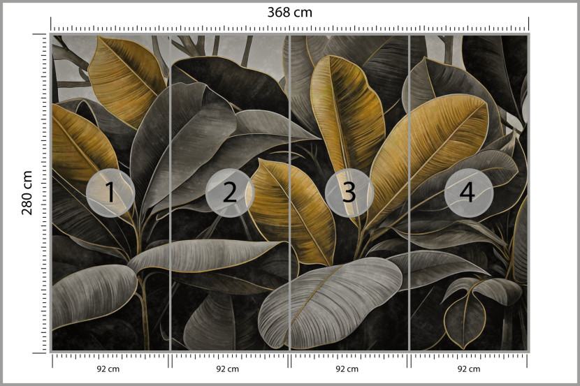 Fototapeta Tropikalne Liście Efekt 3D 368x280cm