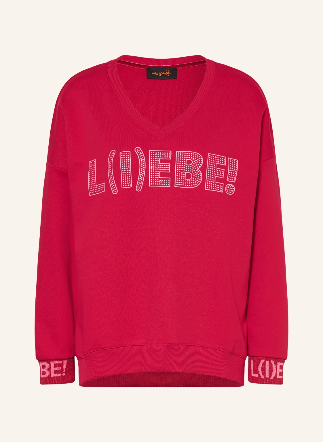 miss goodlife Sweatshirt mit Schmucksteinen