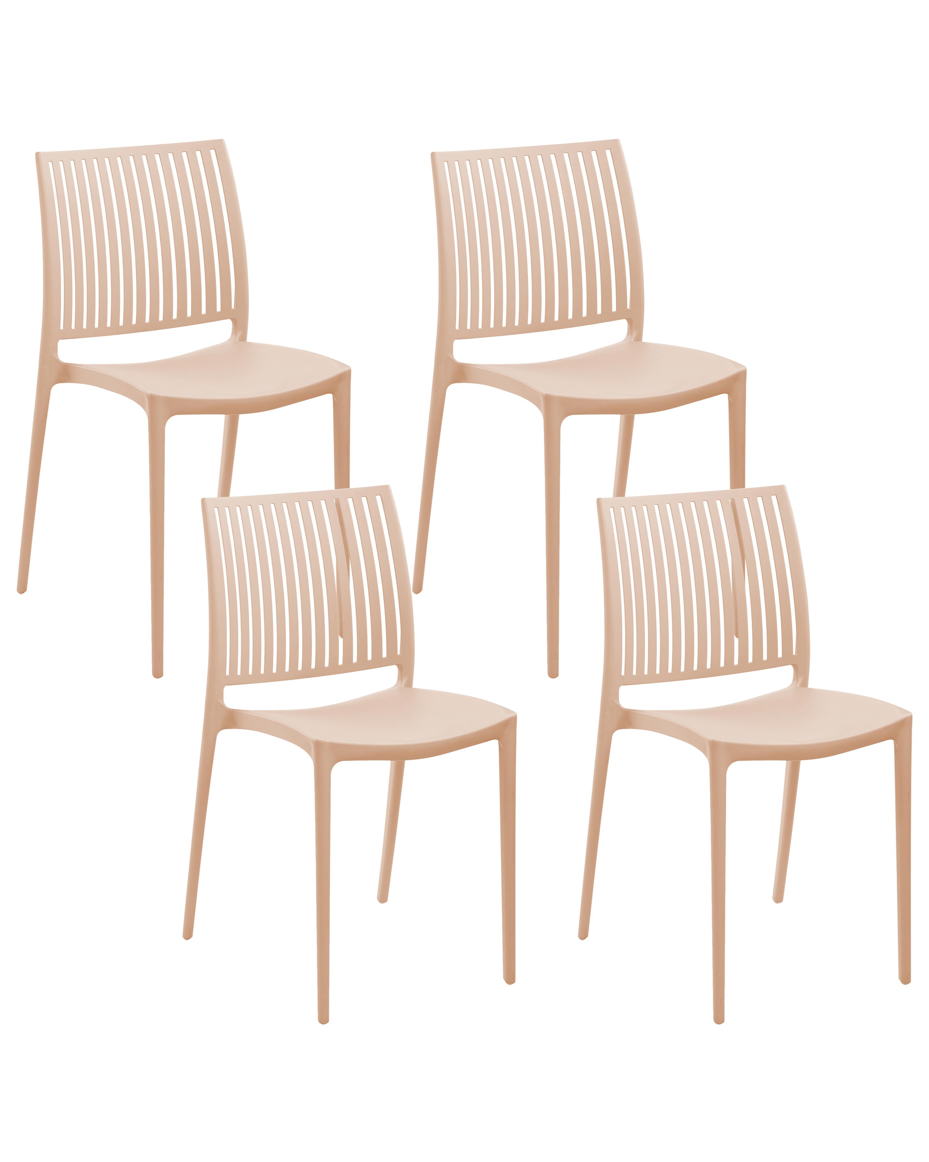 Set of 4 Garden Chairs ILLUMANI Sand Beige