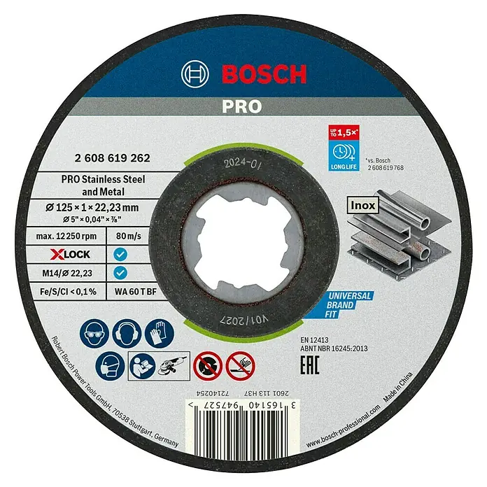 KAPPSKIVE BOSCH X-LOCK STDI 125X22,23X1,0M 10-PAKK