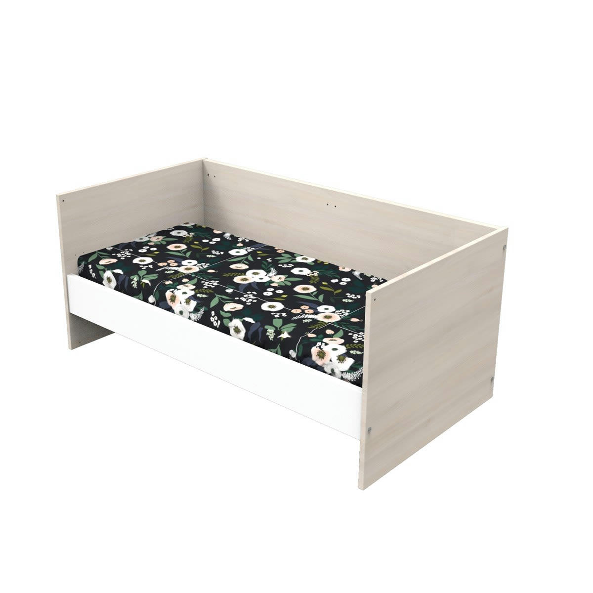 YUZU - Lit 120x60 transformable en mélamine beige