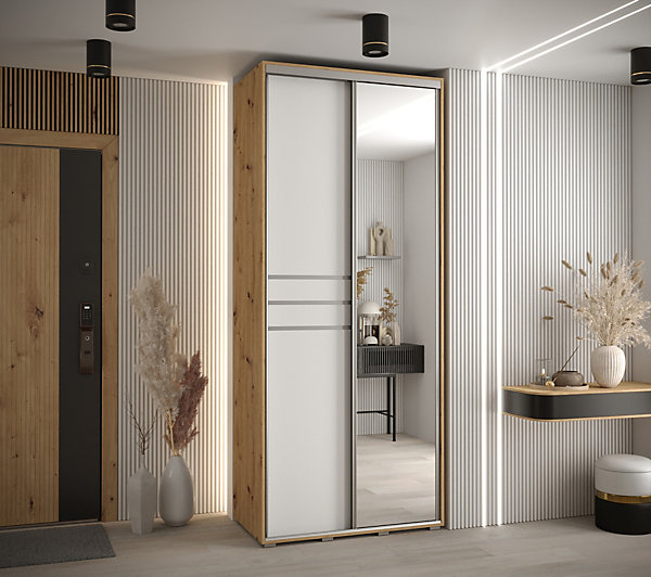 Armoire Davos 11 a portes coulissantes H. 235,2 x L. 110 x P. 60 2 portes