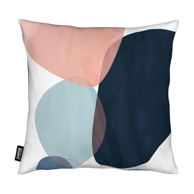 GRAPHIC 150 H - Coussin en microfibre en bleu & gris 40x40
