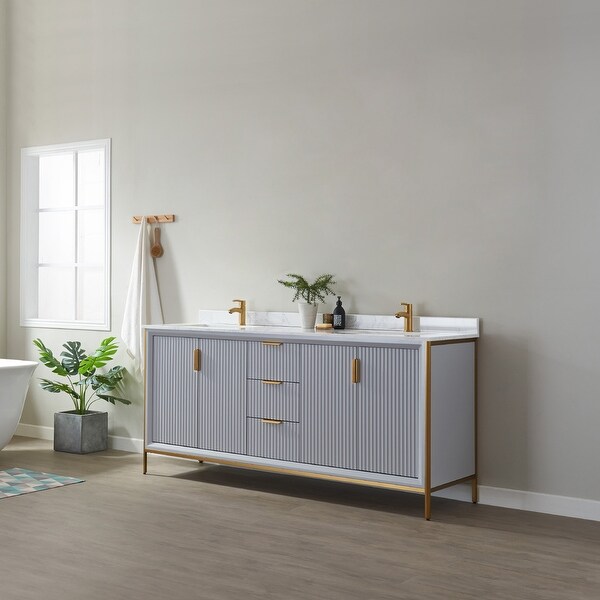 Granada 72" Vanity in Paris Grey with Countertop Without Mirror
