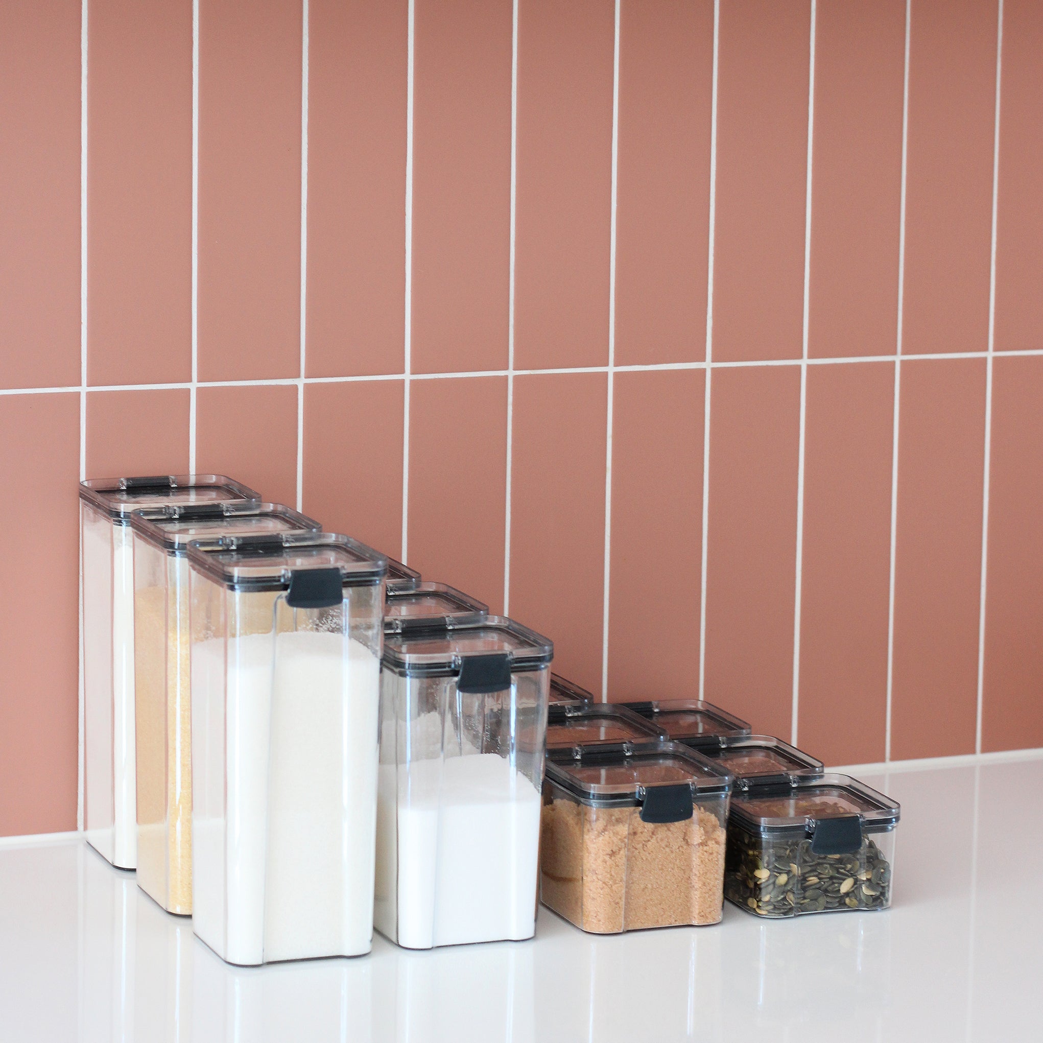 Krumble Voorraadpot plastic 460 ml - Set van 4