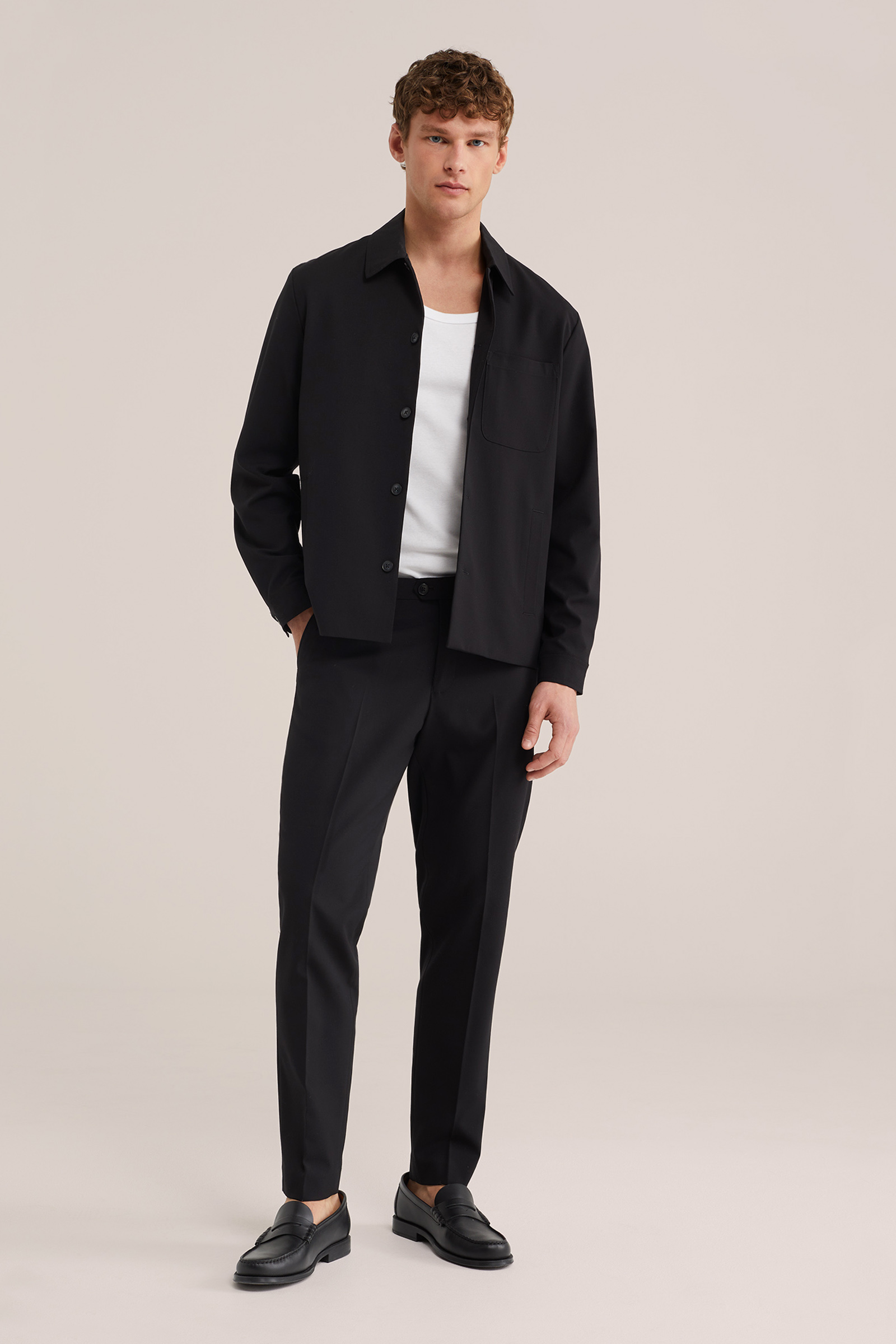 Heren slim fit overshirt