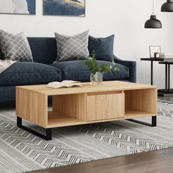 Stolik Kawowy Ława Stół Brązowy 104x60x35 Przegrody Do Salonu Do Pokoju