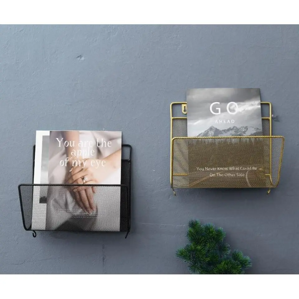 QUVIO Tijdschriften organizer wandmontage zwart