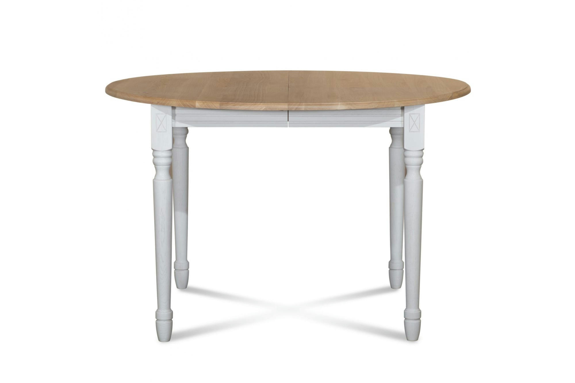 VICTORIA - Table extensible ronde bois D105 cm + 1 allonge et Pieds tournés