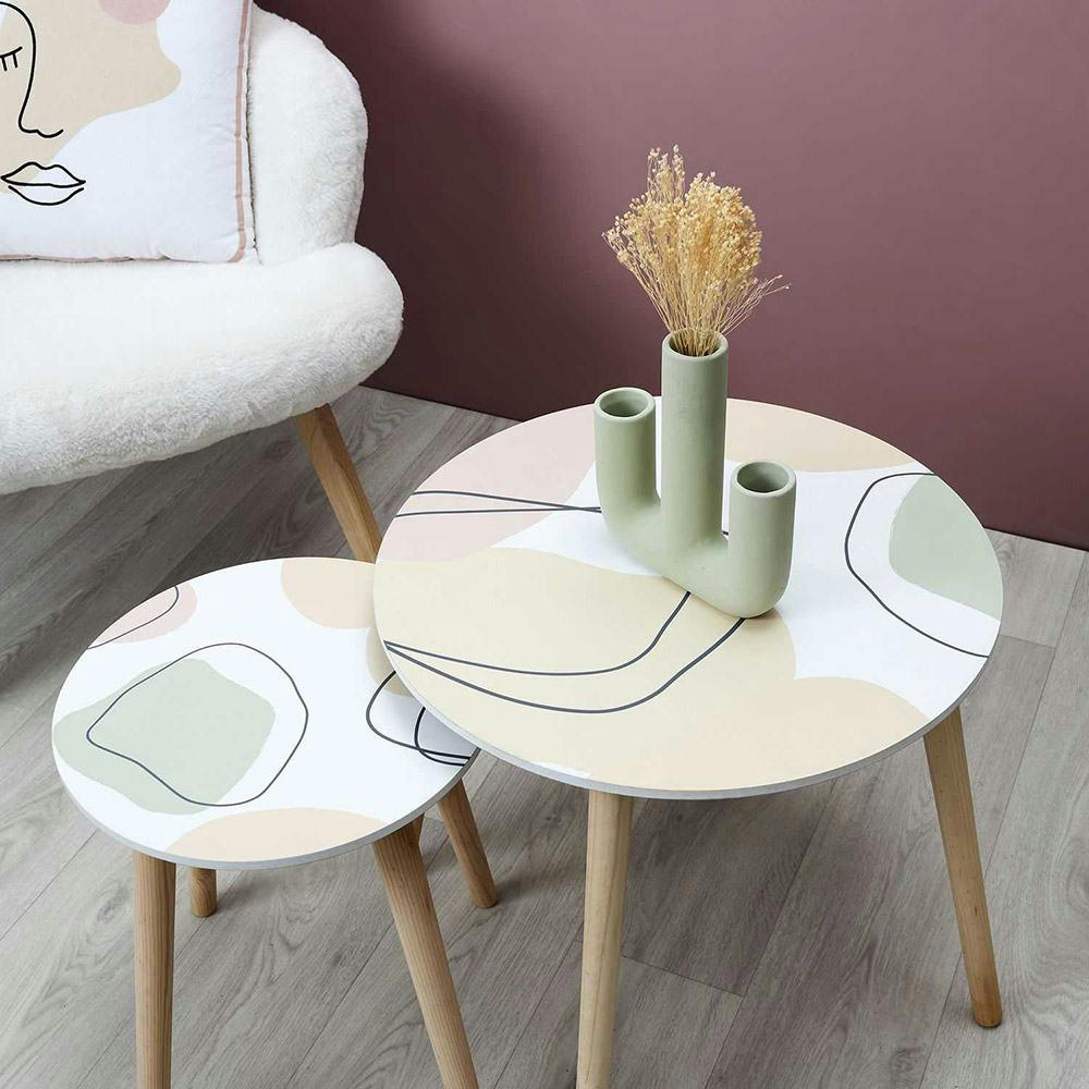 POÉSIE FORMELLE - Lot de 2 tables d'appoint gigognes
