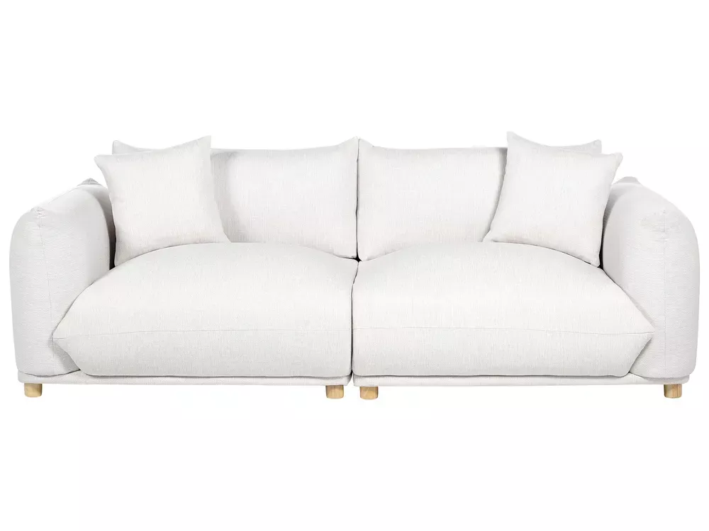 Tapicerowana sofa z poduszkami biała