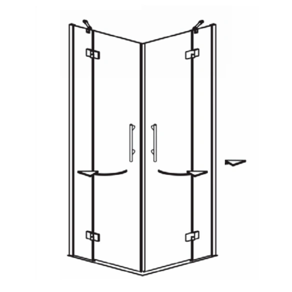 Drehtür, Höhe: 195 cm, edelsilber, Scheibenstärke: 6 mm