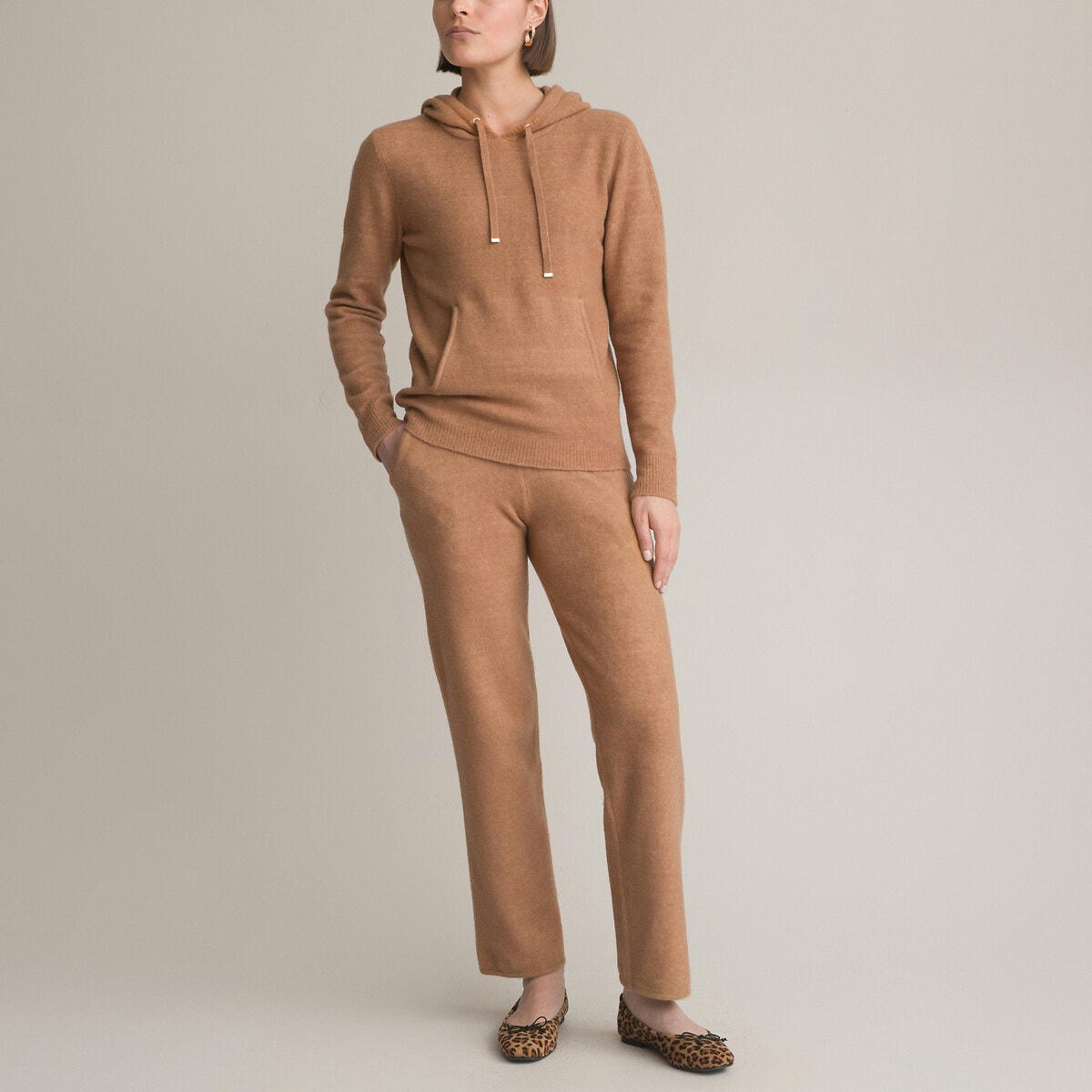 Pantalon droit en maille tricot
