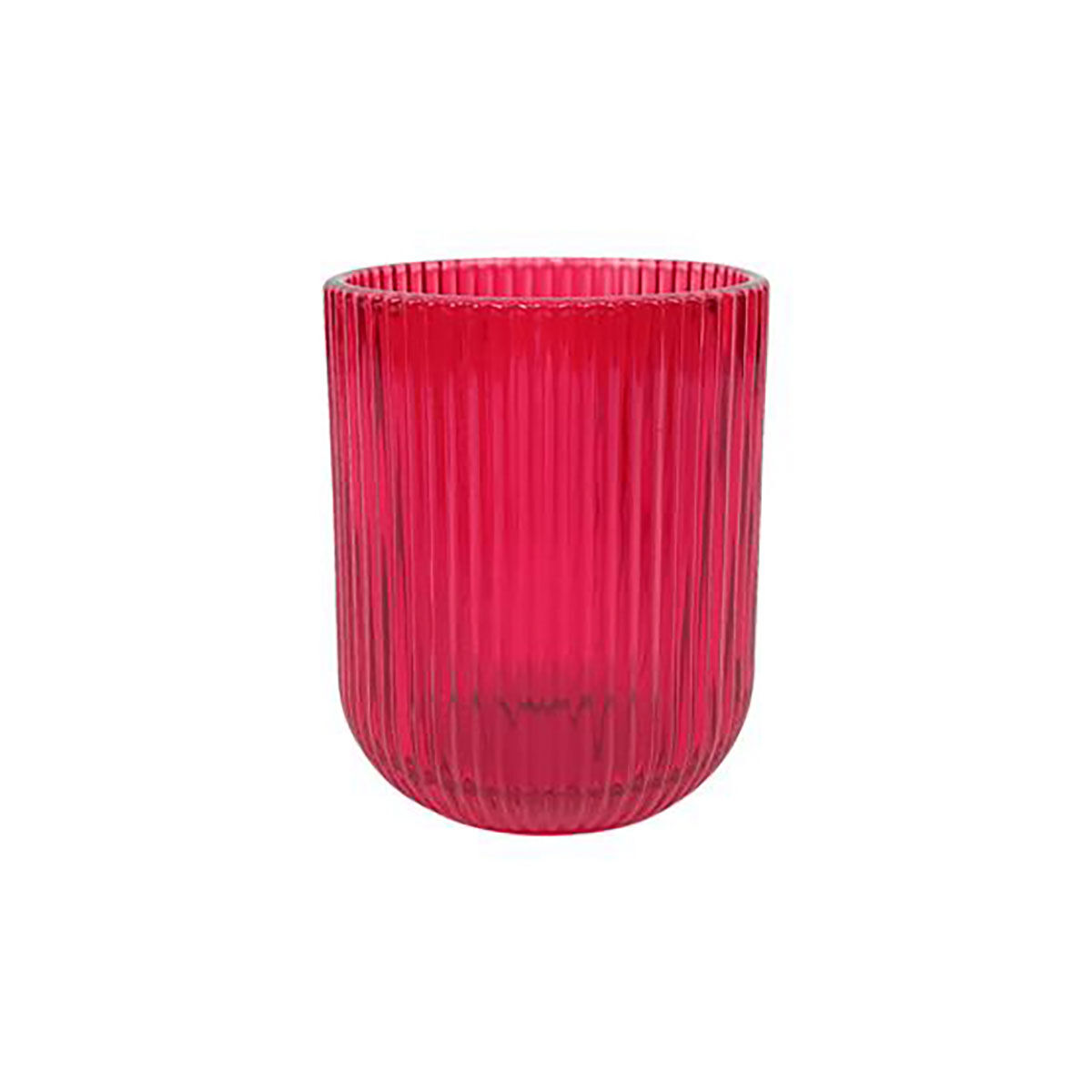 Conjunto de 6 copos de água vermelho &agrave;s riscas 27cl