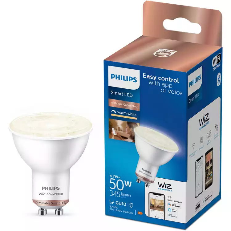 Philips WiZ GU10 White Smart LED Wi-Fi Bulb