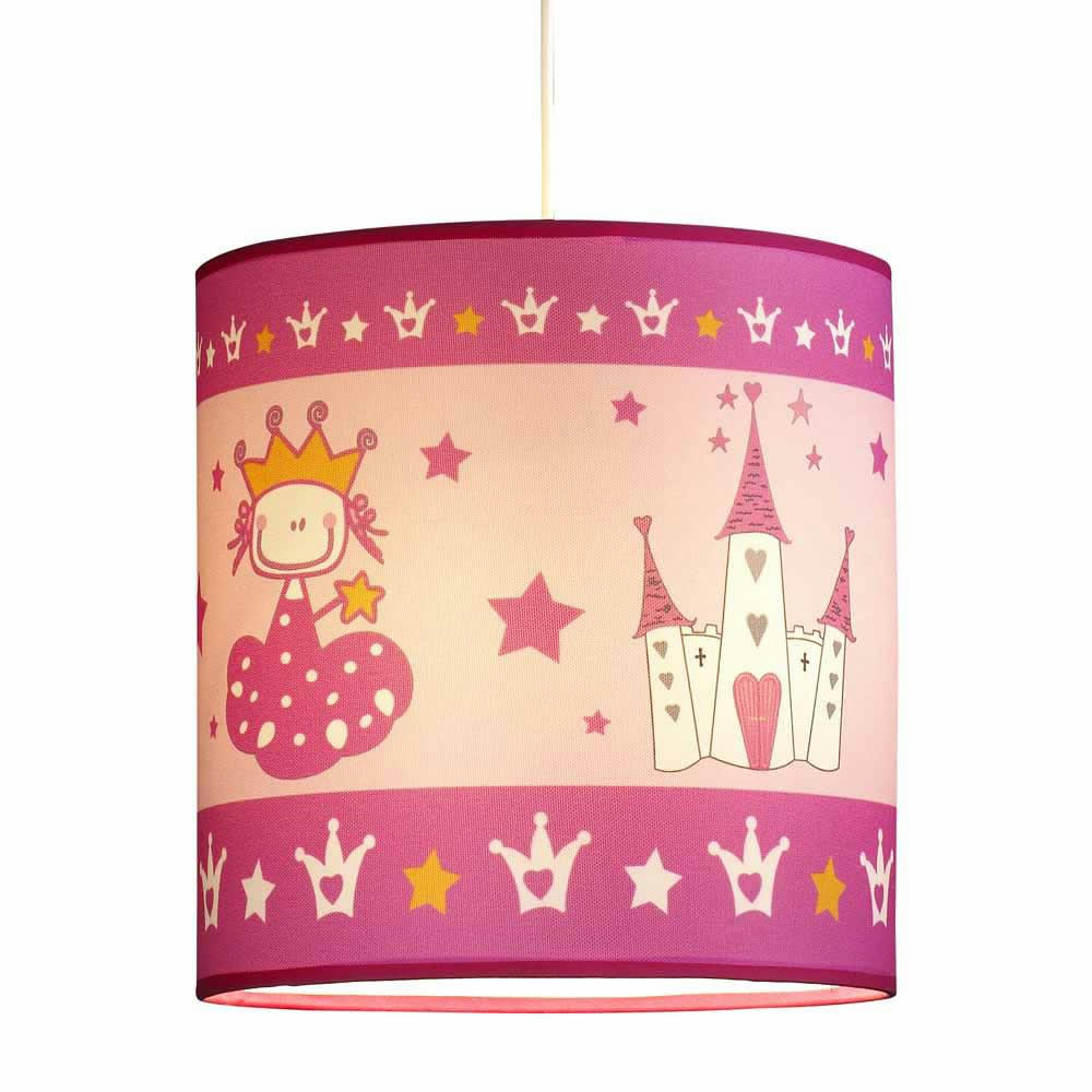PRINCESAS - Plafonnier suspension princesse rose pour enfant