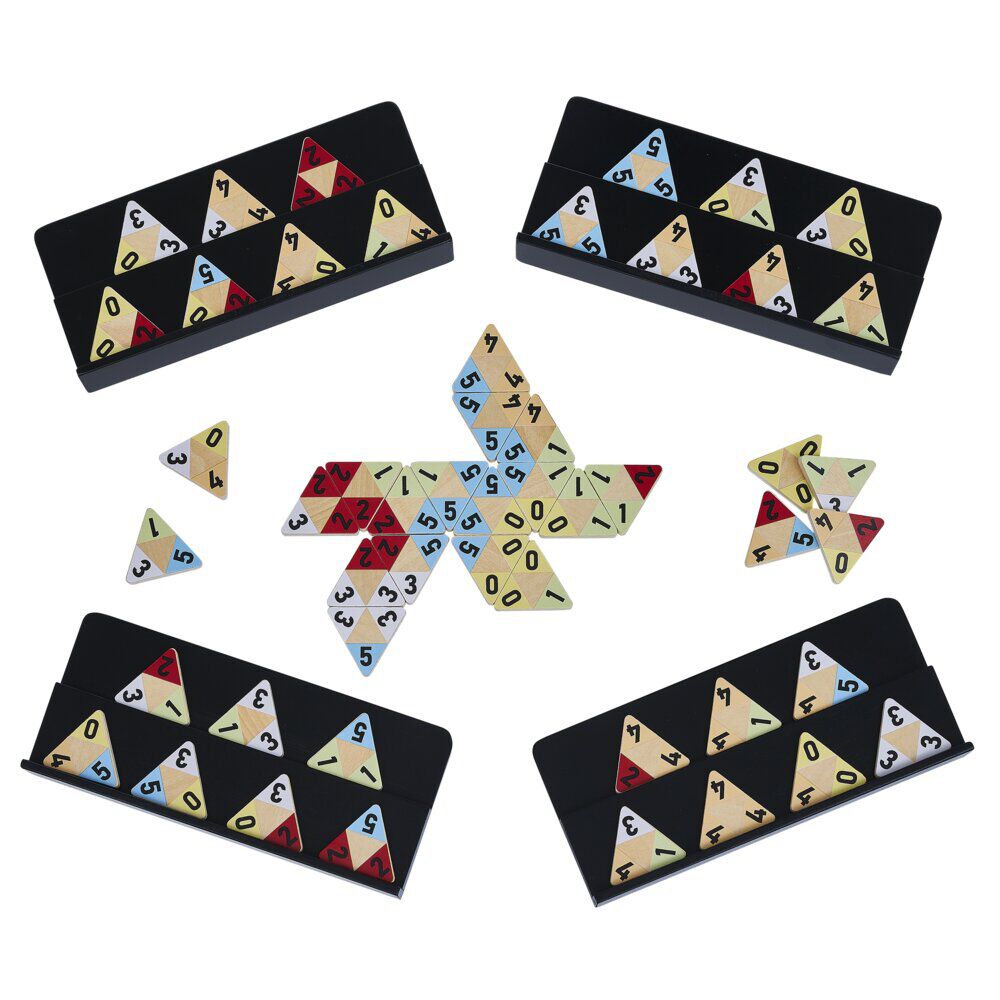 Jeu de société domino triangulaire en bois