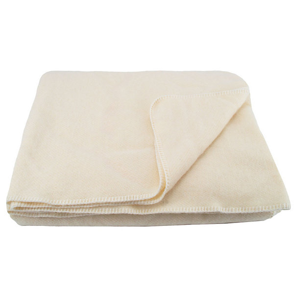 Couverture en laine mélangée 180x240 cm OSLOO beige naturel