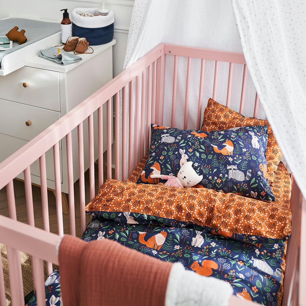Housse de couette percale coton bio Dans les bois